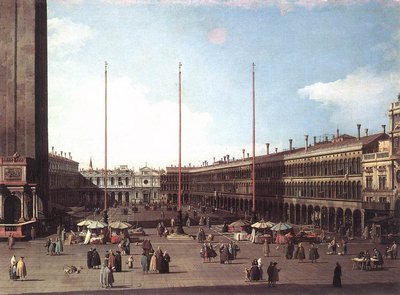 Piazza San Marco, Blick Richtung San Geminiano von Giovanni Antonio Canal